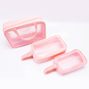 Femmes grande capacité motif géométrique Style Simple PU toile couverture étanche personnalisable maquillage sac Portable voyage - Product Image 1