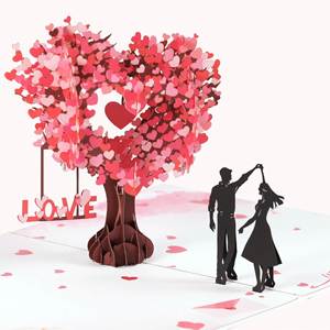 Tarjeta de Felicitación Pop-Up 3D con Forma de Corazón para San Valentín, Diseño Minimalista Moderno con Impresión a Color, Éxito de Ventas Internacional - Product Image 1
