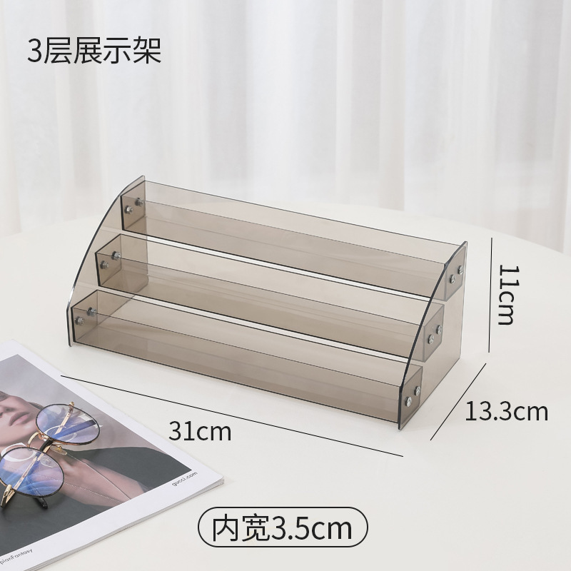 3-tier [transparent black] display rack