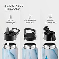 Bouteille d'eau isotherme classique à double paroi pour le voyage, la randonnée, en acier inoxydable, isolée sous vide