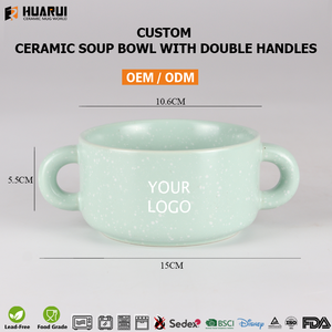 ชามเซรามิกใส่ก๋วยเตี๋ยวหัวหอมแบบฝรั่งเศสพร้อมที่จับคู่เป็นมิตรกับสิ่งแวดล้อมไมโครเวฟสีขาวออกแบบได้ตามที่ต้องการ - Product Image 2