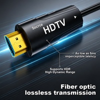 Kabel AOC HDMI 2.0 4K 60Hz 18Gbps Lossless Active Optical Fiber HDMI Ultra Slim HDR Zero Latency untuk Home Theater 10m-100m