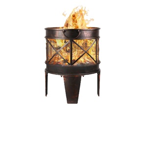 Estufa de barbacoa de hierro fundido redonda moderna con estufa de <span class=keywords><strong>leña</strong></span> de póquer interior <span class=keywords><strong>y</strong></span> exterior <span class=keywords><strong>y</strong></span> parrilla de carbón - Product Image 2