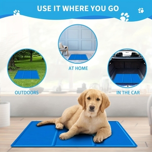 Draagbare Moderne Blauwe Pvc <span class=keywords><strong>Gel</strong></span> & Spons Duurzame Zomer Koelmat Voor Honden En Katten Cool <span class=keywords><strong>Bed</strong></span> - Product Image 5