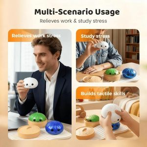 ของเล่นบีบลดความเครียดรูปซาลาเปาจำลองขนาดใหญ่ หน้าติดกลิตเตอร์ แสดงอารมณ์ได้ บีบแล้วเด้งกลับไว ขนาด 8.5*5.5 ซม. - Product Image 3