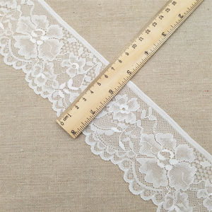 Fancy Flower Decoration Knitted Elastic Spandex/Nylon Lace Trims 2''-2.875'' Width for <b>Garments</b> <b>Bags</b> Home Textiles Available - Product Image 6