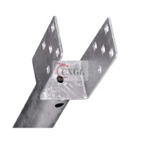 Ancres de poteau en acier galvanisé robustes en forme de U pour fixation au sol, pour système de montage solaire au sol