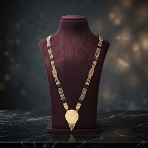 Wholesale 24K Gold Plated Traditional Pendant Mangalsutra Latest Design Indian Wedding Jewelry Black Beads With Long Mangalsutra - Product Image 1