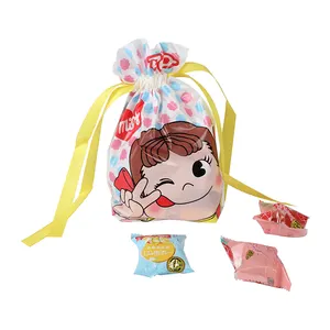 Custom Printing Drawstring Bag Waterproof Plastic Bag Cute Candy Bag For Celebration Wedding