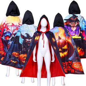 Nouvelle cape d'Halloween pour enfants HP en satin, imprimée avec un long motif animal médiéval, idéale pour les costumes de carnaval pour enfants - Product Image 1