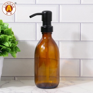 Distributore di sapone in vetro <span class=keywords><strong>bottiglia</strong></span> con pompa liquido e lozione refrigeral Dispenser Botellas De <span class=keywords><strong>Cristal</strong></span> vetro sapone <span class=keywords><strong>bottiglia</strong></span> pompa - Product Image 2