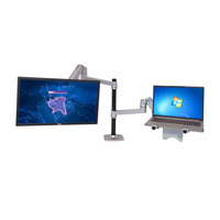 Support pour ordinateur portable et écran LCD avec capacité de charge de 10 kg, bras double pour moniteur, support pour ordinateur portable, support pour double écran