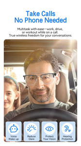 V2 Smart Glasses Fashionable Half-<b>Frame</b> AI Voice Assistant Touch Control for Call Music Switching Recording Magnetic Charging - Product Image 5