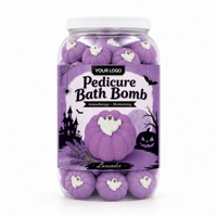 Bombe de bain pétillante pour pédicure à la citrouille pour l'automne, idéale pour les salons et les fêtes d'Halloween