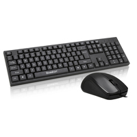 Keyboard dan Mouse Combo Gaming Slim Mini LED Ultra Tipis Tahan Air 104 Tombol Berkabel untuk Kantor Stok Tersedia