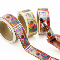 Autocollants en vinyle holographique imperméable personnalisés certifiés, en rouleau, autocollants pour emballages de parfums et de rouges à lèvres