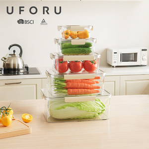 UFORU Ensemble organisateur transparent pour <span class=keywords><strong>réfrigérateur</strong></span> Boîte <span class=keywords><strong>de</strong></span> <span class=keywords><strong>rangement</strong></span> en plastique pour <span class=keywords><strong>réfrigérateur</strong></span> - Product Image 1