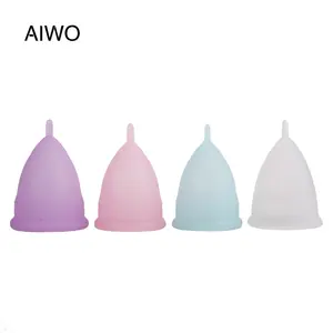 Aiwo bán buôn 100% y tế Silicone kinh nguyệt ly cho cô gái người phụ nữ