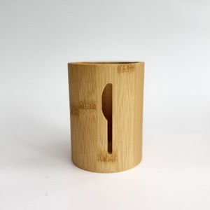 Boîte de rangement pour couverts en bambou, couteau, fourchette, cuillère, tube circulaire, porte-baguettes, vaisselle, boîte de rangement pour la <span class=keywords><strong>cuisine</strong></span>, séparateur de rangement - Product Image 5