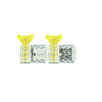 Sceau de sécurité en plastique YTMS030 jaune, tête papillon, corps unique, inviolable pour compteur et conteneur, avec logo