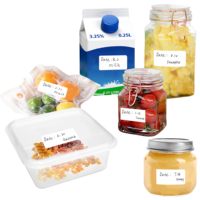 Autocollants adhésifs vierges réutilisables 1000 étiquettes de congélateur résistantes à l'huile et à l'eau avec ligne de perforation pour contenants alimentaires