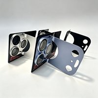 360 °   Protection intégrale d'objectif d'appareil photo avec béquille, cadre métallique mat, film anti-reflet AR AF, vente en gros pour iPhone 18 Pro, Pro Max, 17 Pro