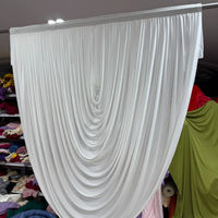 Cortina Decorativa de Techo con Diseño Barroco en Color Marfil para Bodas, con Centro Hueco, para Decoración de Salones de Boda