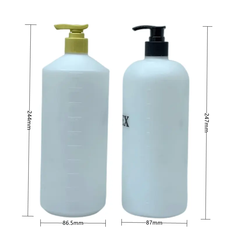 Factory Direct Big 1L 1000ml PE Kunststoff Shampoo Kosmetik flasche Verpackung mit Pumpe