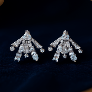 E2113 Spilla in oro bianco con diamanti da donna, gioielli di lusso con taglio rotondo brillante, colore D naturale - Product Image 2