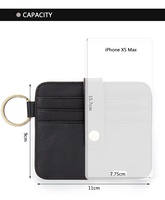 Portefeuille minimaliste en cuir véritable de haute qualité pour cartes d'identité, de crédit et bancaires avec porte-clés, vente en gros, fabricant