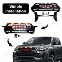 Grille avant LED de style GR pour Hilux 2021-2024 |    Grille en maille ABS noire, accessoire de mise à niveau 4x4