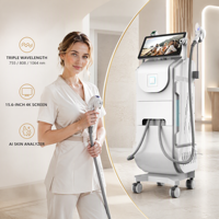 Système mobile vertical Perfectlaser, écran 4K de 15,6 pouces, 1 150 J par centimètre carré, machine d'épilation au laser à diode verticale
