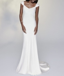 Abiti da Cerimonia con Spalle Scoperte, Vestiti da Sera per Matrimoni in Raso, <span class=keywords><strong>Abito</strong></span> Aderente con Collo a Polsino, <span class=keywords><strong>Midi</strong></span> a Tubino - Product Image 2