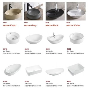 Sanitario de Forma Ovalada, Lavabo de Cerámica Negro Mate, Lavabo Sobre Encimera para Baño, Precio Económico - Product Image 6