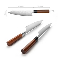 Ensemble de 2 couteaux de cuisine damas de 8 pouces faits à la main VG10 couteau de cuisine japonais Kiritsuke Gyuto boîte cadeau