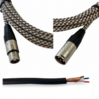 Câble de microphone XLR mâle-femelle OEM CH-R028 en tweed avec blindage spiralé, gaine en PVC et conducteur en cuivre sans oxygène