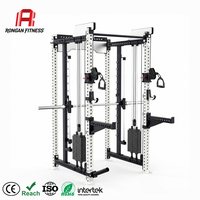Fournisseur chinois d'équipements de gym compactes : Rack commercial multifonctionnel pour squats et machine Smith avec double pile de poids séparée
