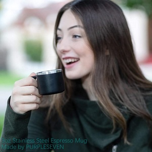 Tasses à café <span class=keywords><strong>expresso</strong></span> en acier inoxydable personnalisées de 3oz 90ml PURPLESEVEN <span class=keywords><strong>tasse</strong></span> à <span class=keywords><strong>expresso</strong></span> en métal isolée à <span class=keywords><strong>double</strong></span> <span class=keywords><strong>paroi</strong></span> <span class=keywords><strong>avec</strong></span> poignée - Product Image 5