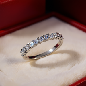 Anello classico con diamanti in oro bianco da donna, diamanti naturali taglio brillante rotondo, colore G, gioielli di fidanzamento, modello F1238 - Product Image 2