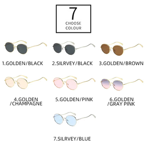 Lunettes de soleil rondes en métal rétro 2025 avec logo personnalisé, monture petite, style punk, protection UV400 pour hommes et femmes - Product Image 6