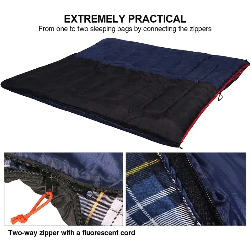 Confortável 2/3/4lbs enchimento ao ar livre algodão flanela Envelope saco de dormir para Camping Mochila Saco De Dormir