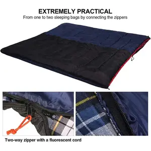 Comfortable 2/3/4lbs Filling Outdoors Cotton Flannel Envelope Sleeping Bag For Camping Backpacking Saco De Dormir