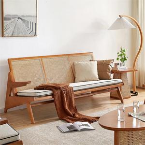 Bàn Ghế mây đặt nhà hàng ngoài trời Bắc Âu Đan Mây bàn mây đơn đôi Ba chỗ sofa màu sắc tự nhiên - Product Image 2