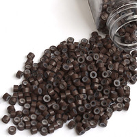 Micro-perles et anneaux de liaison en plastique doublés de silicone de 5*3*3 mm, 500 pièces/boîte, pour extensions de cheveux