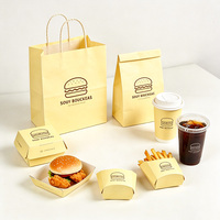 Boîte d'emballage alimentaire à emporter en carton, personnalisable, imprimée, pour sandwichs et hamburgers, en papier kraft