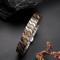 Bracelet en bois plaqué or style punk DODO DEER, personnalisable avec logo, étanche, hybride, pour cadeau d'anniversaire homme