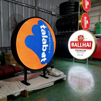 Enseigne Murale Ronde LED Extérieure pour Entreprise, Logo 3D, Lettres Lumineuses, Boîte à Lumière Publicitaire LED, ODM OEM