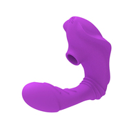 Realistischer Dildo Strap-on Vibrator mit 10 Frequenzen Saugvibrator Nippel-Klitoris-Sauger Sexspielzeug