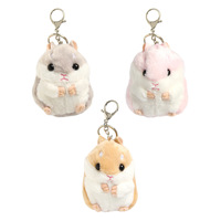 Porte-clés en peluche hamster adorable, best-seller en gros, pendentif animal de dessin animé en peluche pour sac à main, sac à dos, décoration, cadeau de mariage