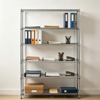 Étagère moderne à 6 niveaux en acier robuste, style métro, pour bureau, garage, conforme aux normes NSF, large, en fil chromé